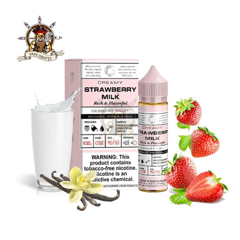 hærge budbringer Udgravning Glas Basix - Strawberry Milk - Vape Juice 60ml TF – Super V Pirates